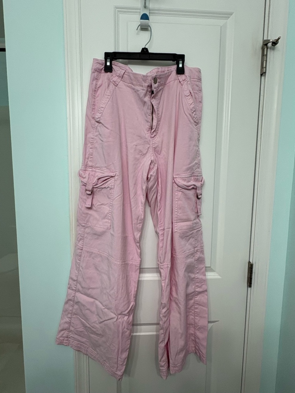 American Eagle Outfitters Pastel Pink Cargo Trousers
